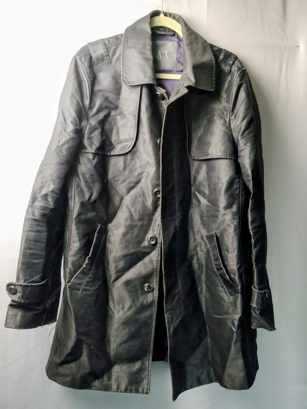 A/X Armani Exchange Men’s Black Trench Coat